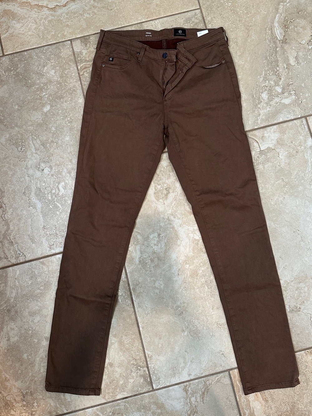Ag Adriano Goldschmied Skinny Jeans in Chocolate Brown